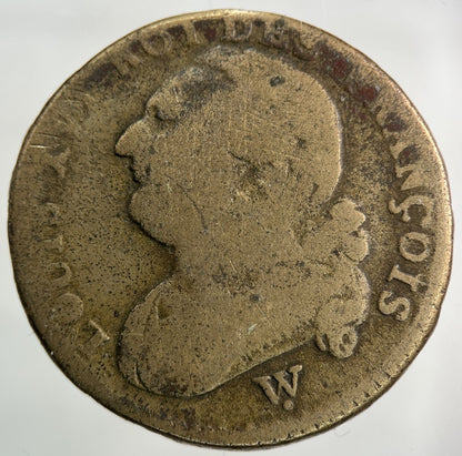 1792 - W France 1 Sol Coin | Collectable Grade