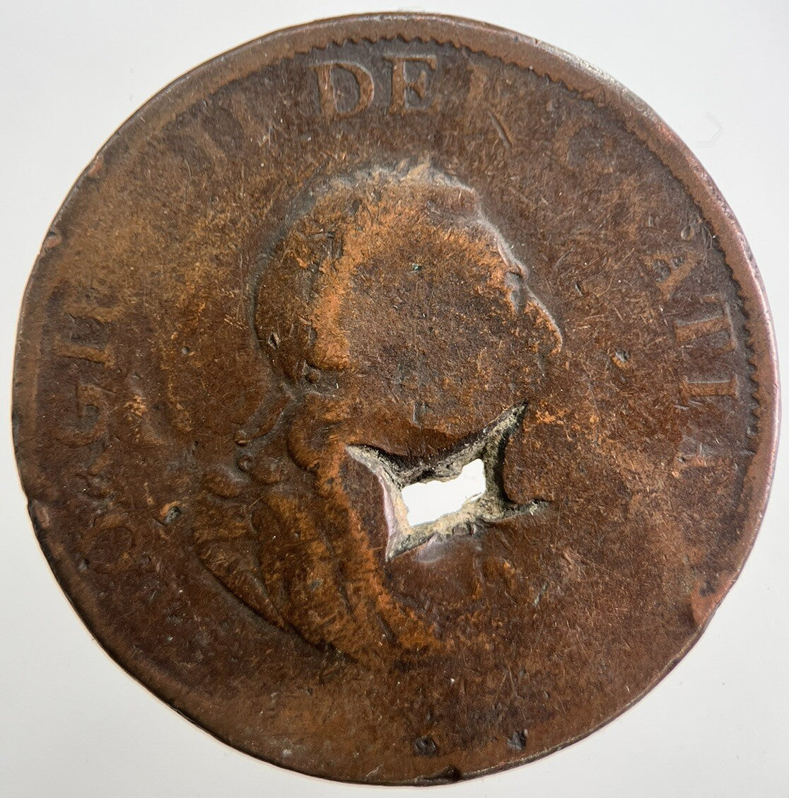 1799 George 3rd III Half - Penny British Coin | Worn Grade | a7514
