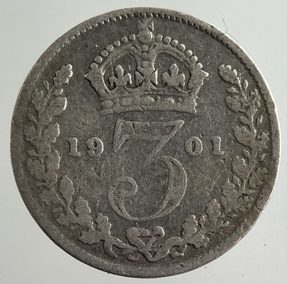 1901 Victoria Threepence Silver Coin | Collectable Grade