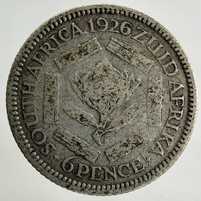 1926 South Africa Sixpence Silver Coin | Fair Grade