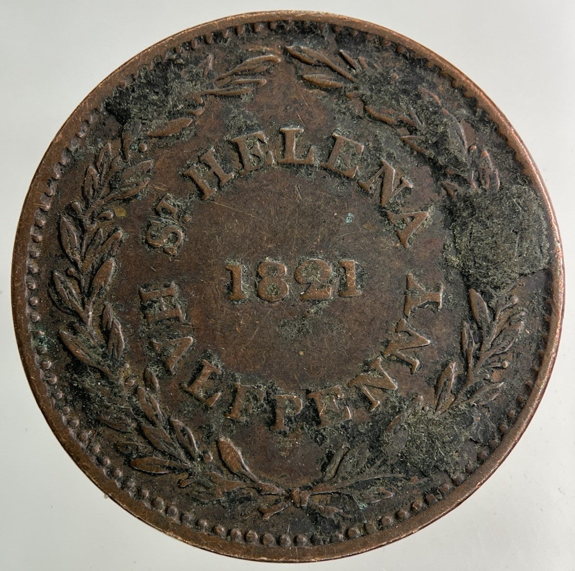 1821 St Helena Half - Penny Coin | Fine Collectable Grade