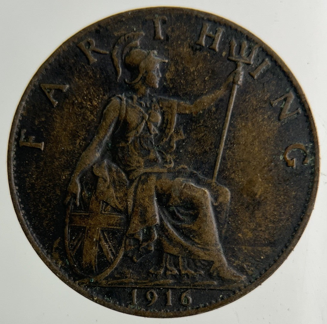 1916 George V Farthing Coin | Fine Collectable Grade