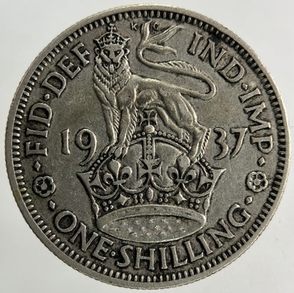 1937 George VI Shilling Silver Coin | Fine Collectable Grade