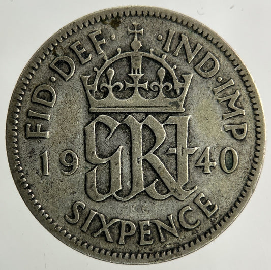 1940 George VI Sixpence Silver Coin | Fine Collectable Grade