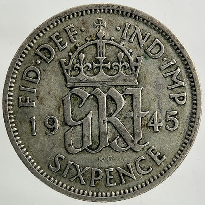 1945 George VI Sixpence Silver Coin | Collectable Grade