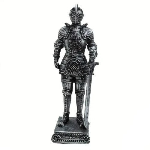 Medieval Armoured Knight With Sword Resin Home Figurine Sculpture Gift UK