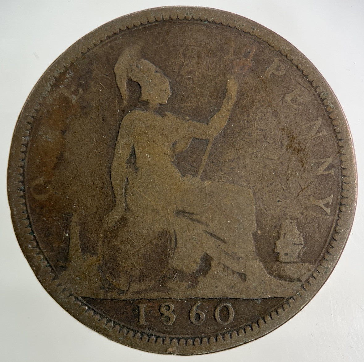 1860 Victoria One Penny Coin | Collectable Grade
