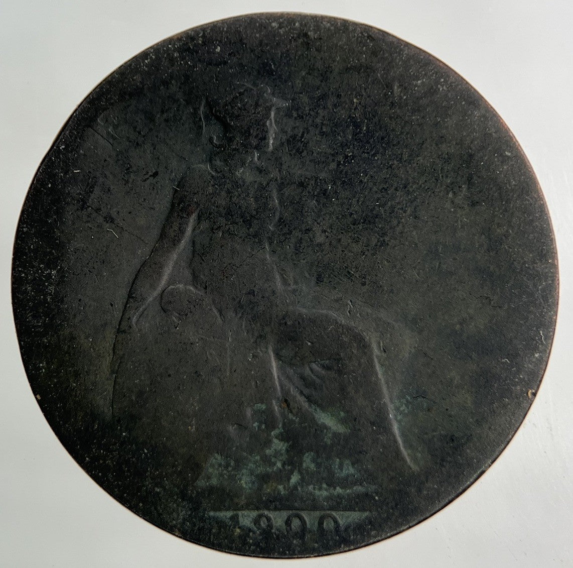 1900 Victoria Half - Penny Coin | Worn Grade