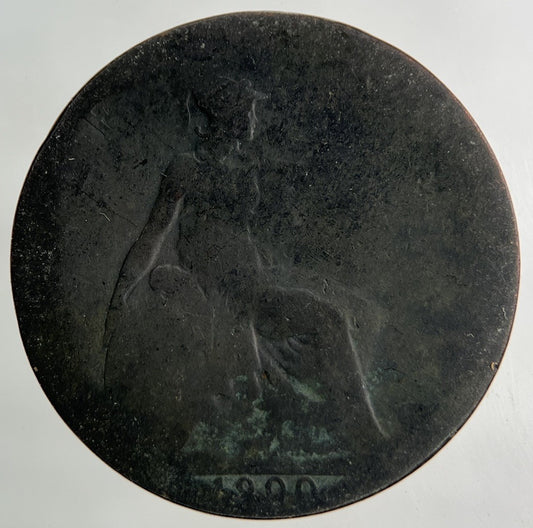 1900 Victoria Half - Penny Coin | Worn Grade