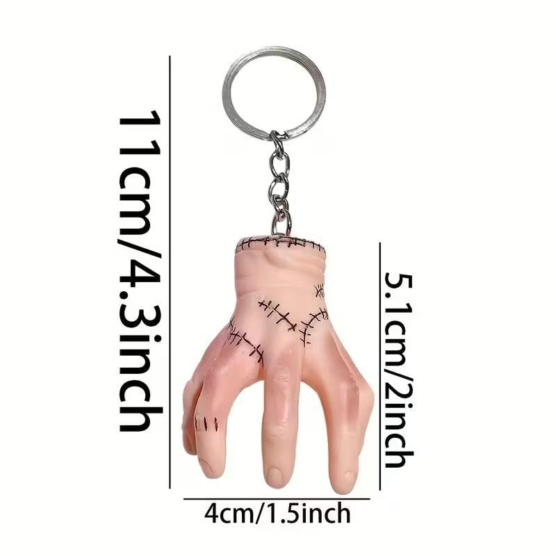 Mini Spooky Stitched Hand Gothic Keyring Premium Keychain Gift UK