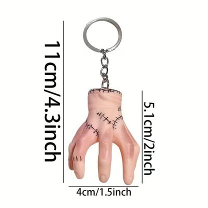 Mini Spooky Stitched Hand Gothic Keyring Premium Keychain Gift UK