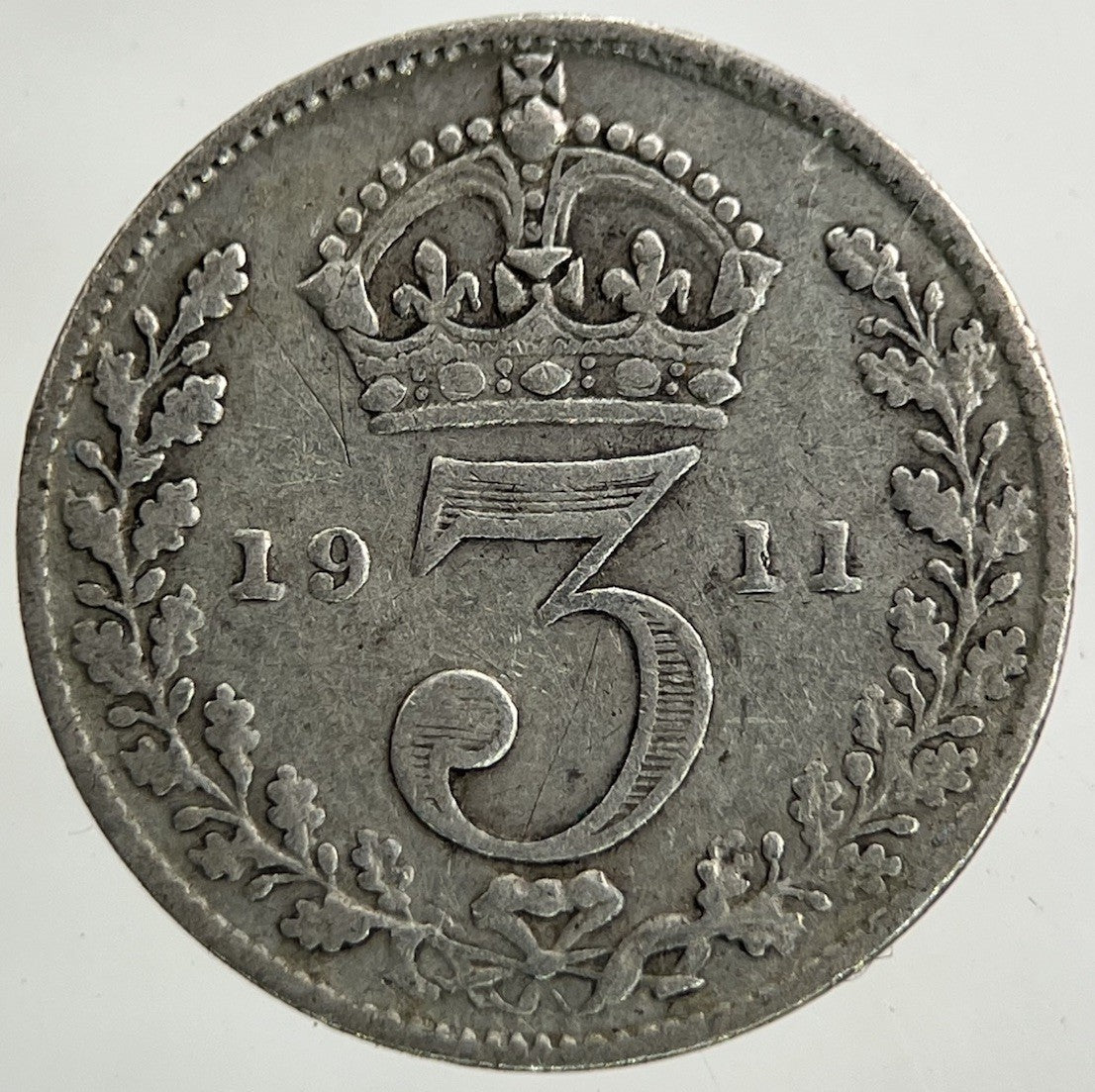 1911 George V Threepence Silver Coin | Fine Collectable Grade
