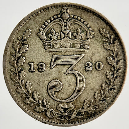 1920 George V Threepence | British Silver Coin | Fine Collectable Grade | a1184