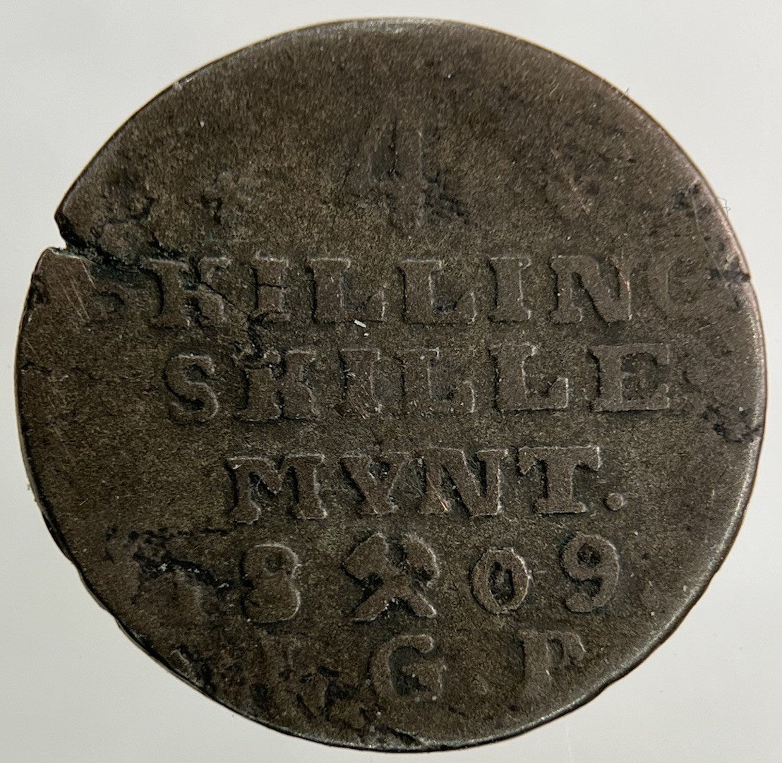 1809 Norway 4 Skilling Silver Coin | Collectable Grade