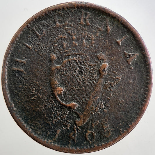 1805 Irish Hibernia Half - Penny Coin | Collectable Grade