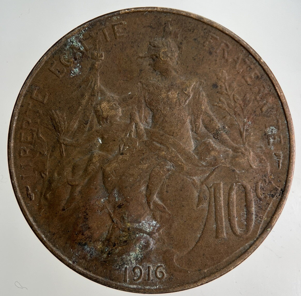 1916 France 10 Centimes Coin | Fine Collectable Grade