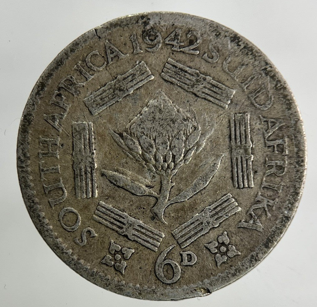 1942 South Africa Sixpence Silver Coin | Collectable Grade
