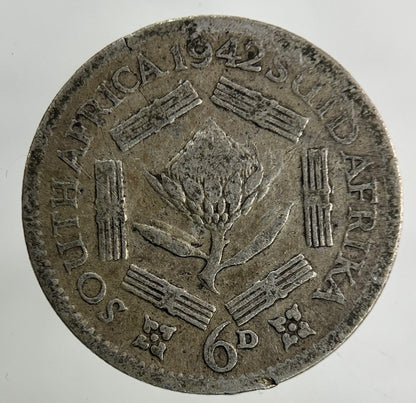 1942 South Africa Sixpence Silver Coin | Collectable Grade
