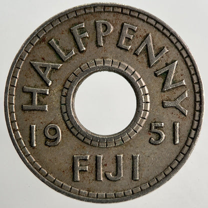1951 Fiji Half - Penny Coin | Fine Collectable Grade | a9508