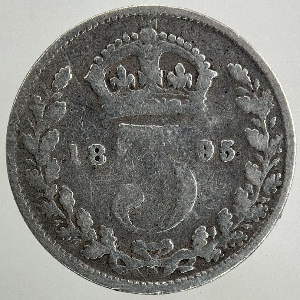 1895 Victoria Threepence Silver Coin | Fair Grade