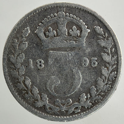 1895 Victoria Threepence Silver Coin | Fair Grade