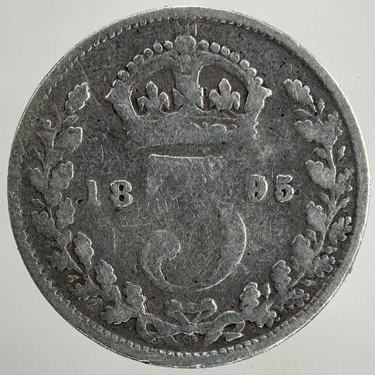 1895 Victoria Threepence Silver Coin | Fair Grade