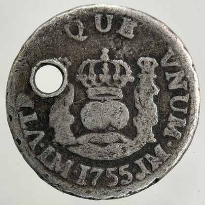 1755 Spain Mexico 1/2 Half Real Silver Coin | Collectable Grade