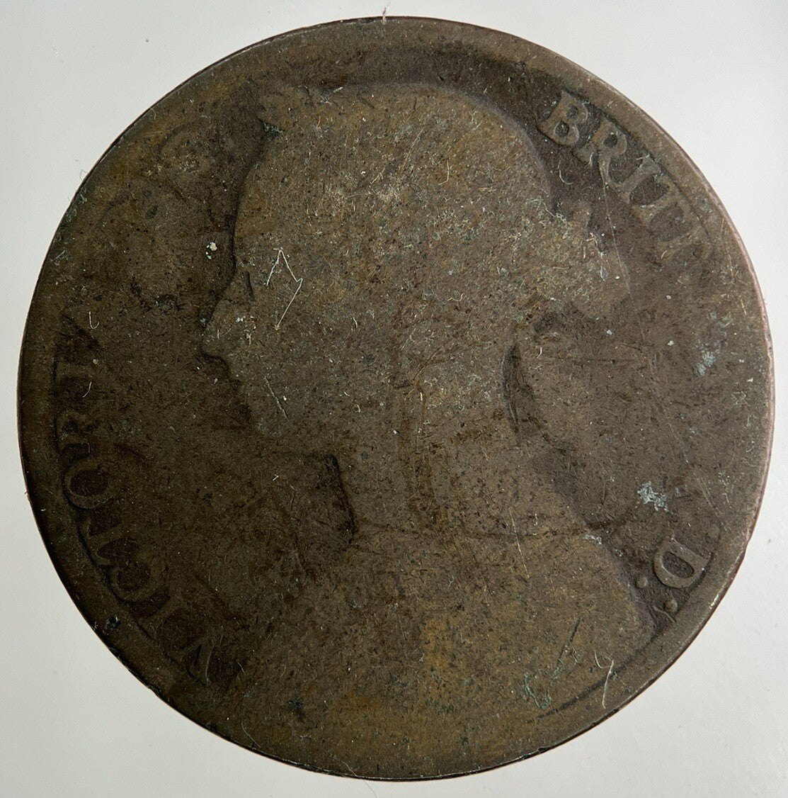 1882 - H Victoria One Penny Coin | Worn Grade