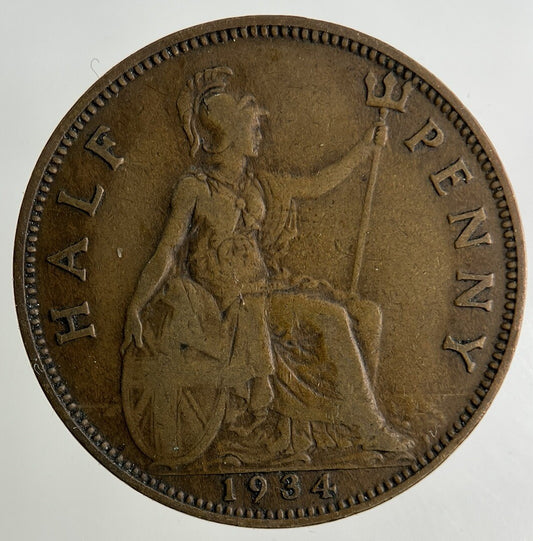 1934 George V Half - Penny Coin | Fine Collectable Grade