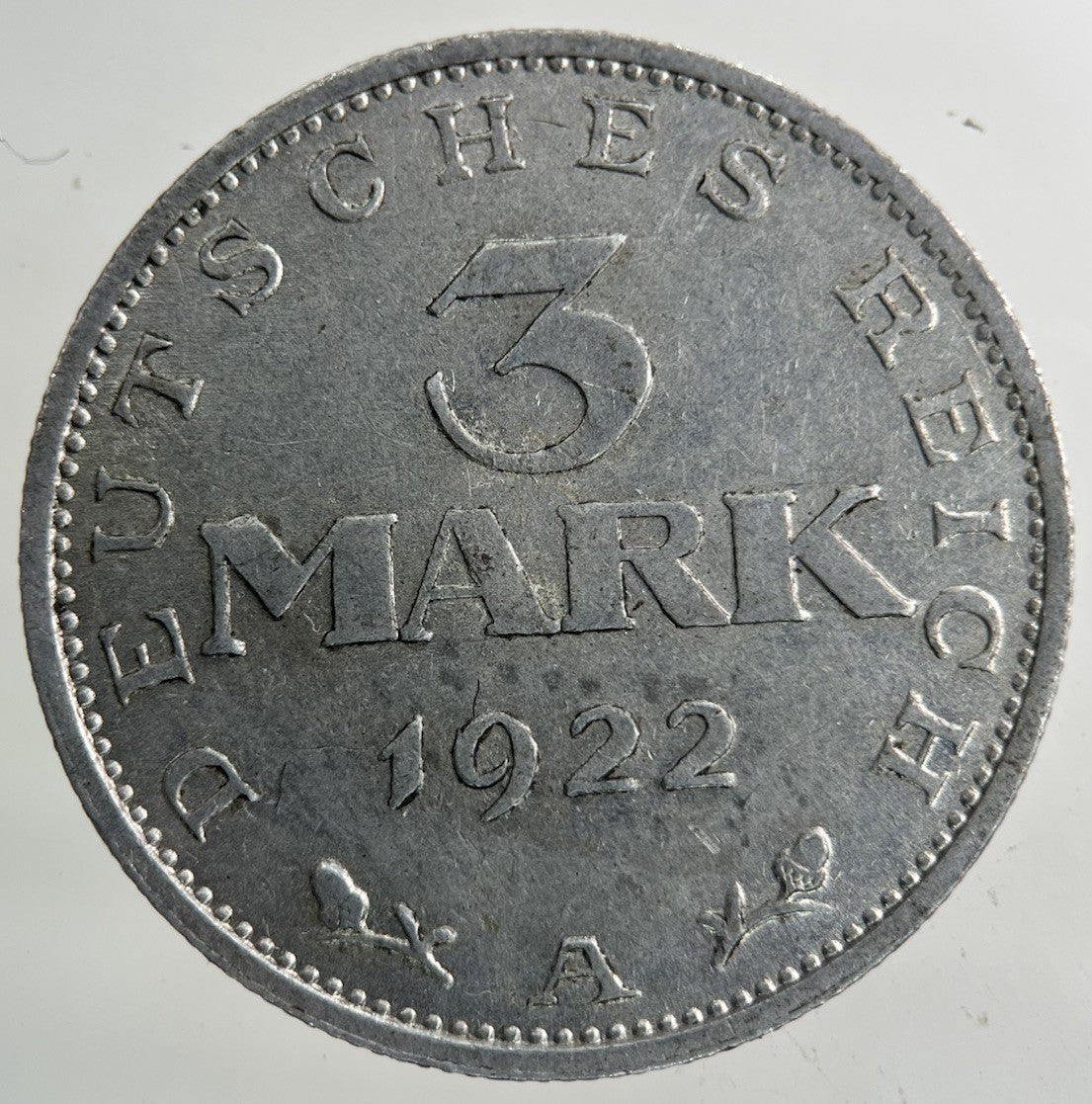 1922 Germany 3 Mark Coin | Fine Collectable Grade