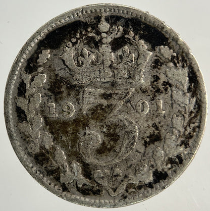 1901 Victoria Threepence Silver Coin | Collectable Grade