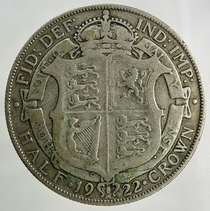 1922 George V Half - Crown Silver Coin | Fine Collectable Grade