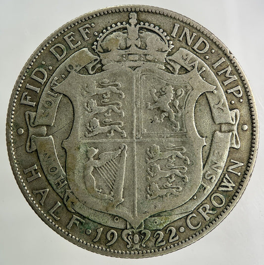 1922 George V Half - Crown Silver Coin | Fine Collectable Grade