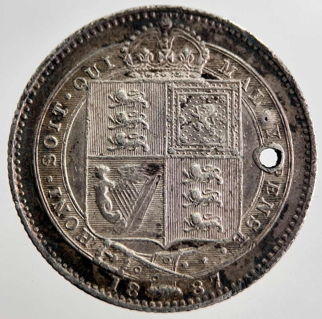 1887 Victoria Shilling Silver Coin | Very High Grade | a8663