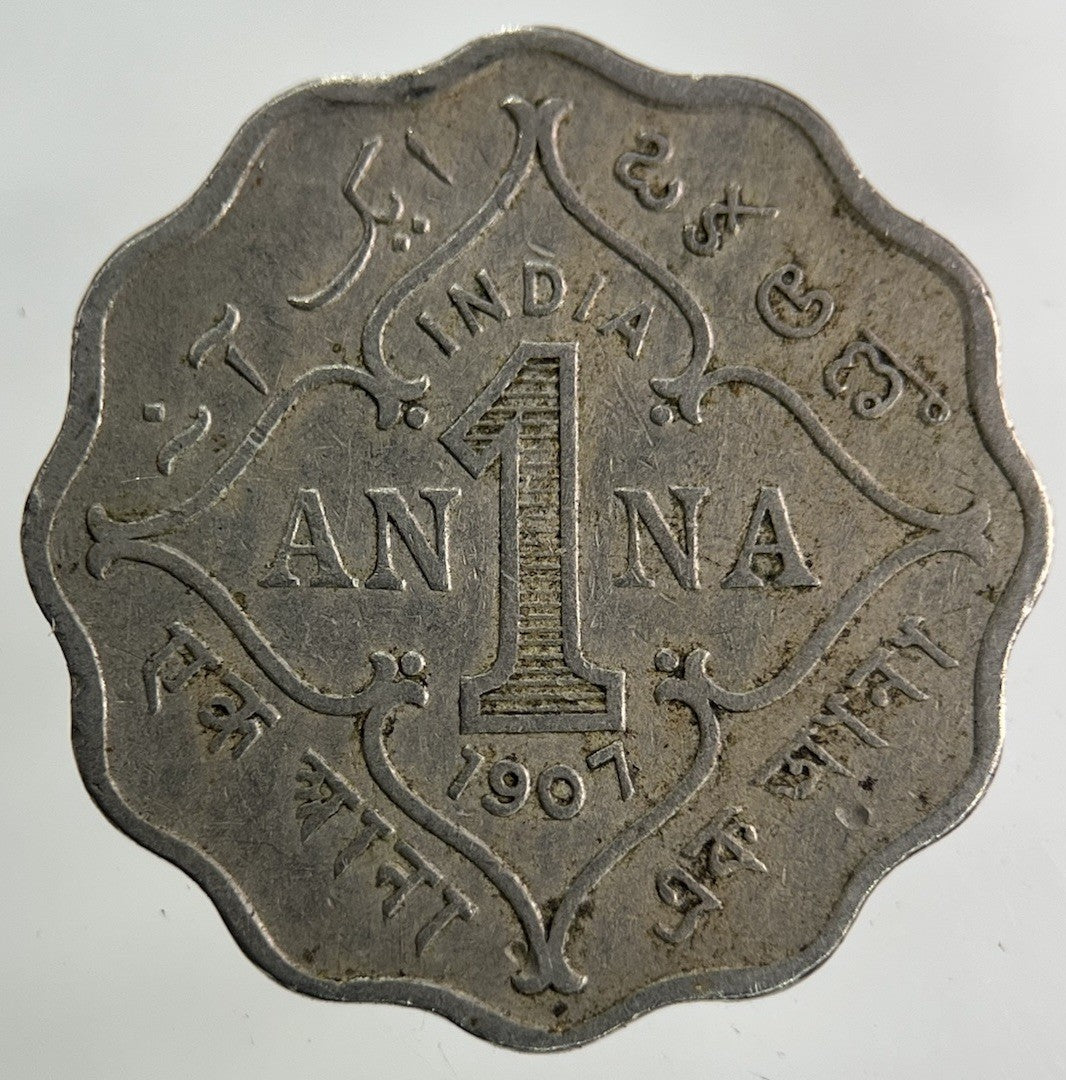 1907 India 1 Anna Coin | Fine Collectable Grade