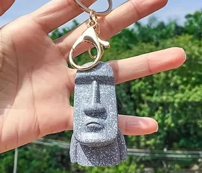 Easter Island Moai Stone Head Shaped Keyring Premium Keychain Gift UK