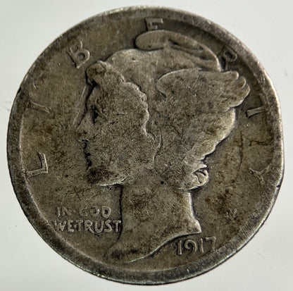 1917 US USA Mercury Dime Silver Coin | Collectable Grade