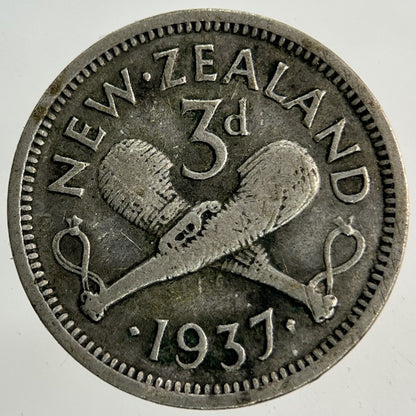 1937 New Zealand Threepence Silver Coin | Collectable Grade