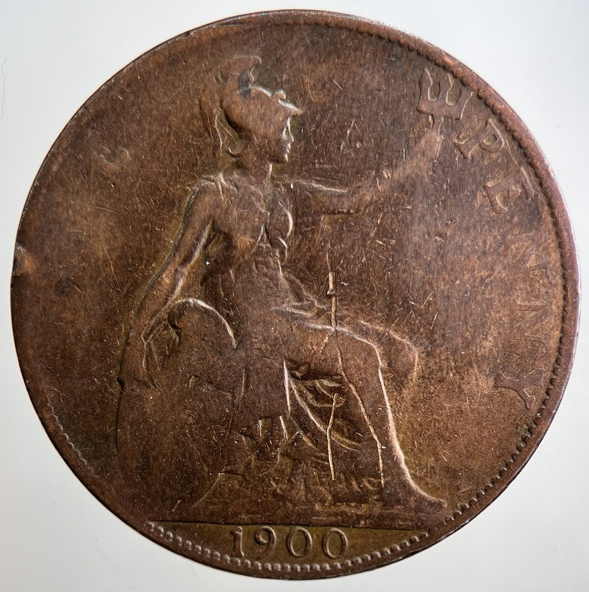 1900 Victoria One Penny Coin | Fair Grade | a3242
