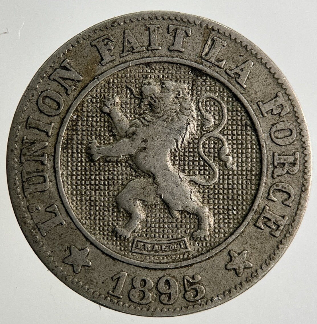 1895 Belgium 10 Centimes Coin | Fine Collectable Grade