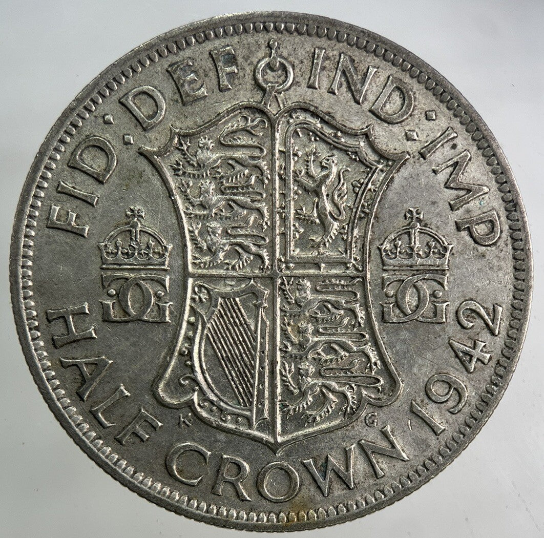 1942 George VI Half - Crown Silver Coin | Fine Collectable Grade