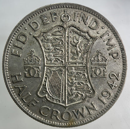 1942 George VI Half - Crown Silver Coin | Fine Collectable Grade