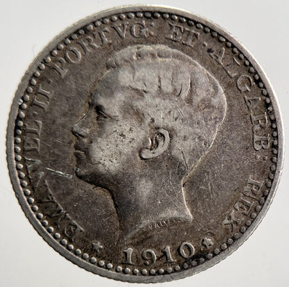 1910 Portugal 100 Reis Silver Coin | Fine Collectable Grade | a3619