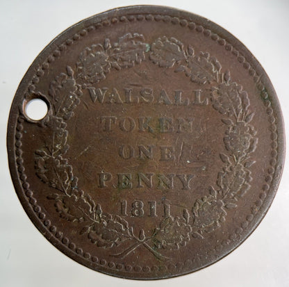 1811 Walsall One Penny Token Coin | Collectable Grade