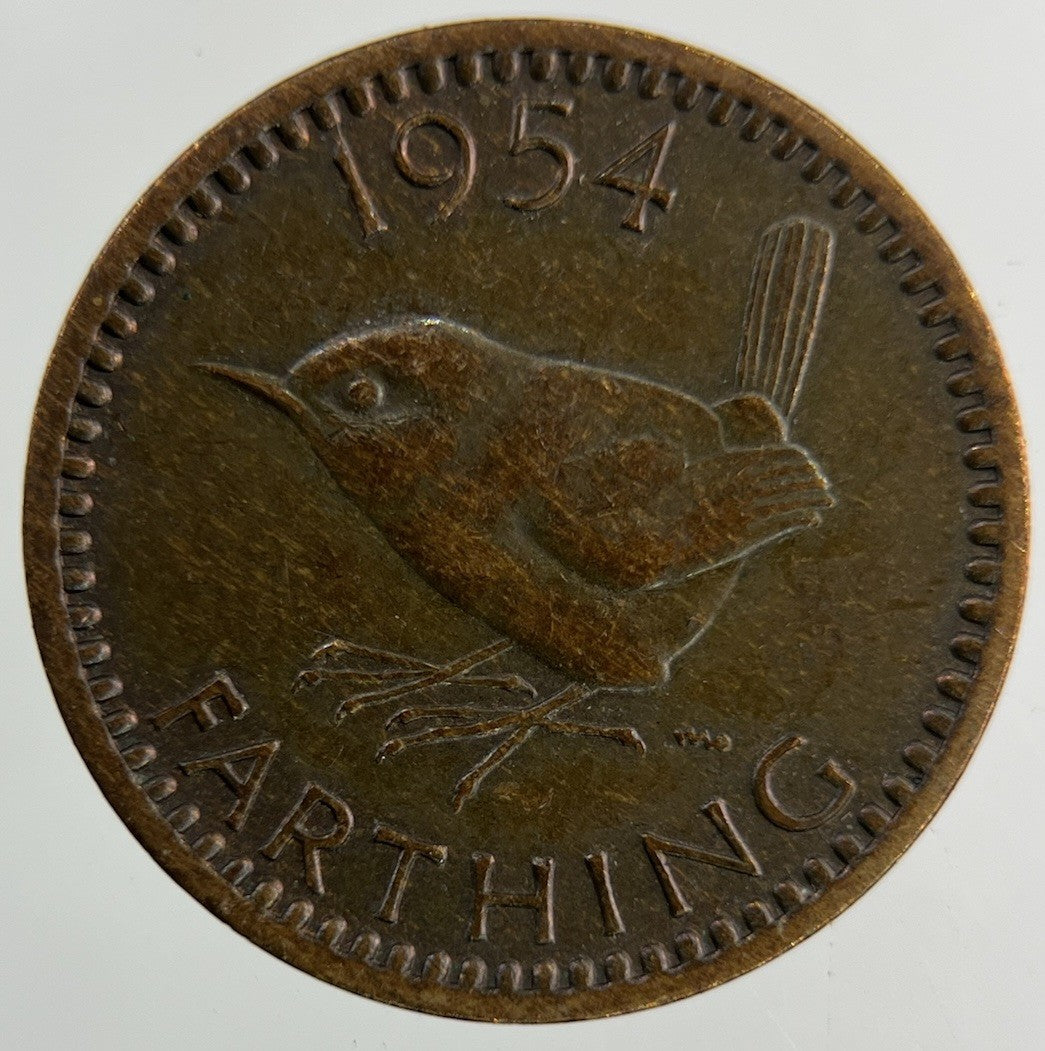 1954 Elizabeth II 2nd Wren Farthing Coin | Fine Collectable Grade