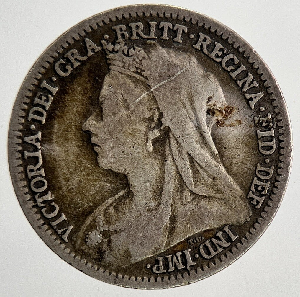 1900 Victoria Threepence Silver Coin | Fine Collectable Grade | a9416