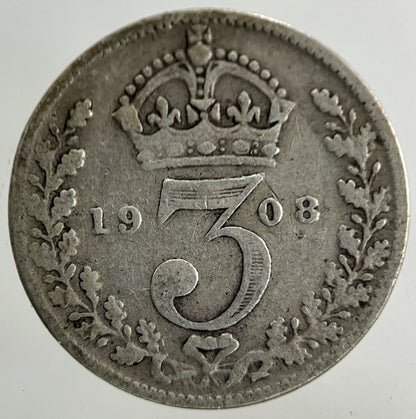 1908 Edward VII Threepence Silver Coin | Fine Collectable Grade