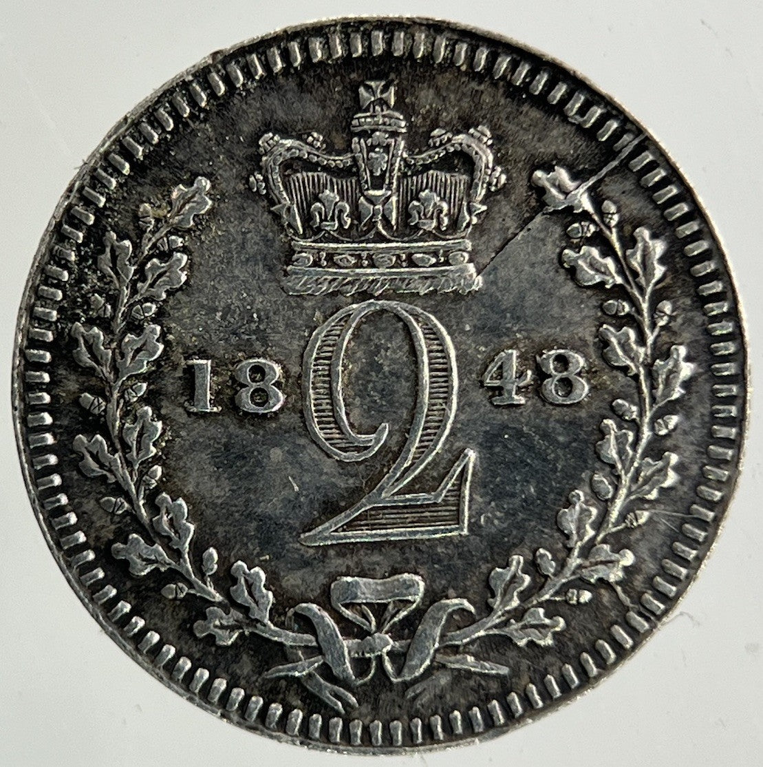 1848 Victoria Maundy Two - Pence Silver Coin | Very High Grade