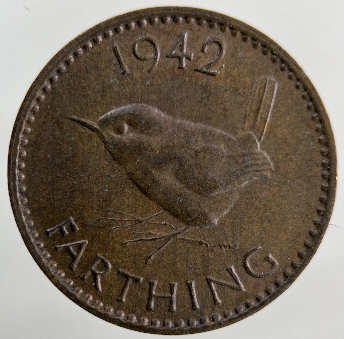 1942 George VI Wren Farthing Coin | Fine Collectable Grade