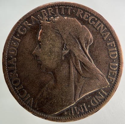 1901 Cleaned Victoria One Penny Coin | Collectable Grade